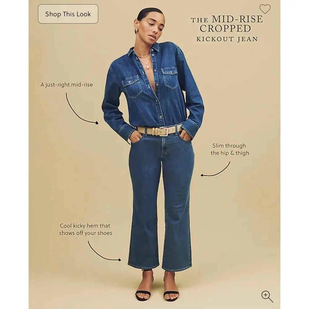 J. Crew Mid-rise kickout jean in True Black NWT size 26